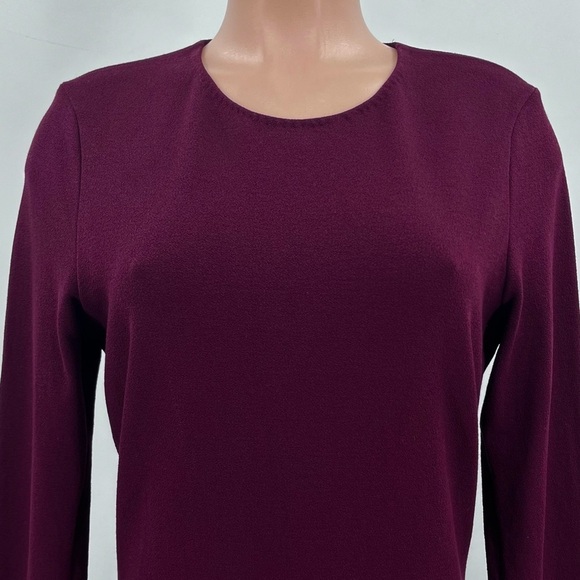 Vince Shiraz Wine Stretch Crepe Knit Sheath Dress Size Large - Picture 5 of 11